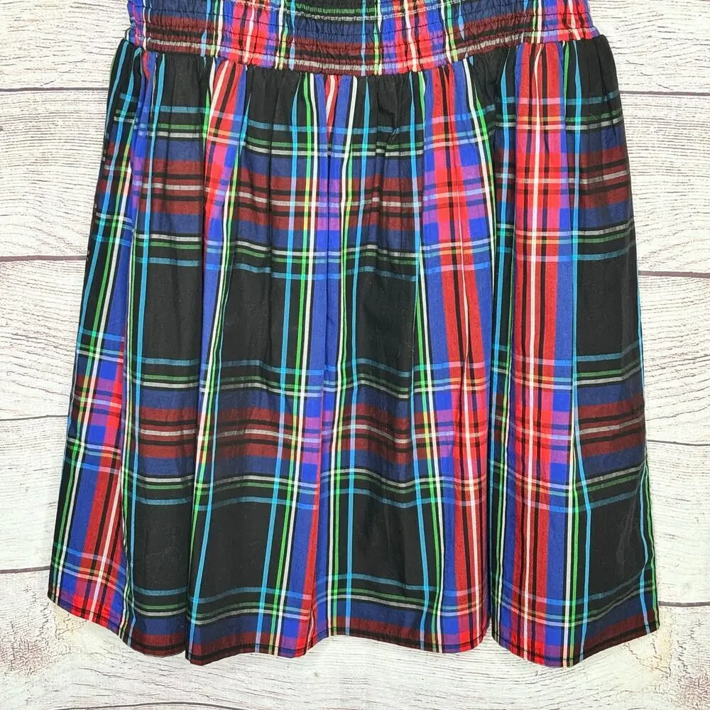 J. Crew Girls Crew Cuts Stewart Tartan Holiday Puff Sleeve Dress Size 10 New